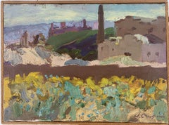 Paesaggio spagnolo originale dipinto a olio su tela