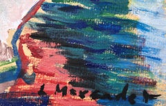 Fauvist seascape original oil on cardboard painting