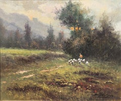 Aran Valley landscape Spain oil on canvas painting