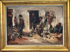 Musicista nella taverna dipinto olio su tavola