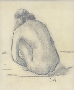 Female nude charcoal drawing