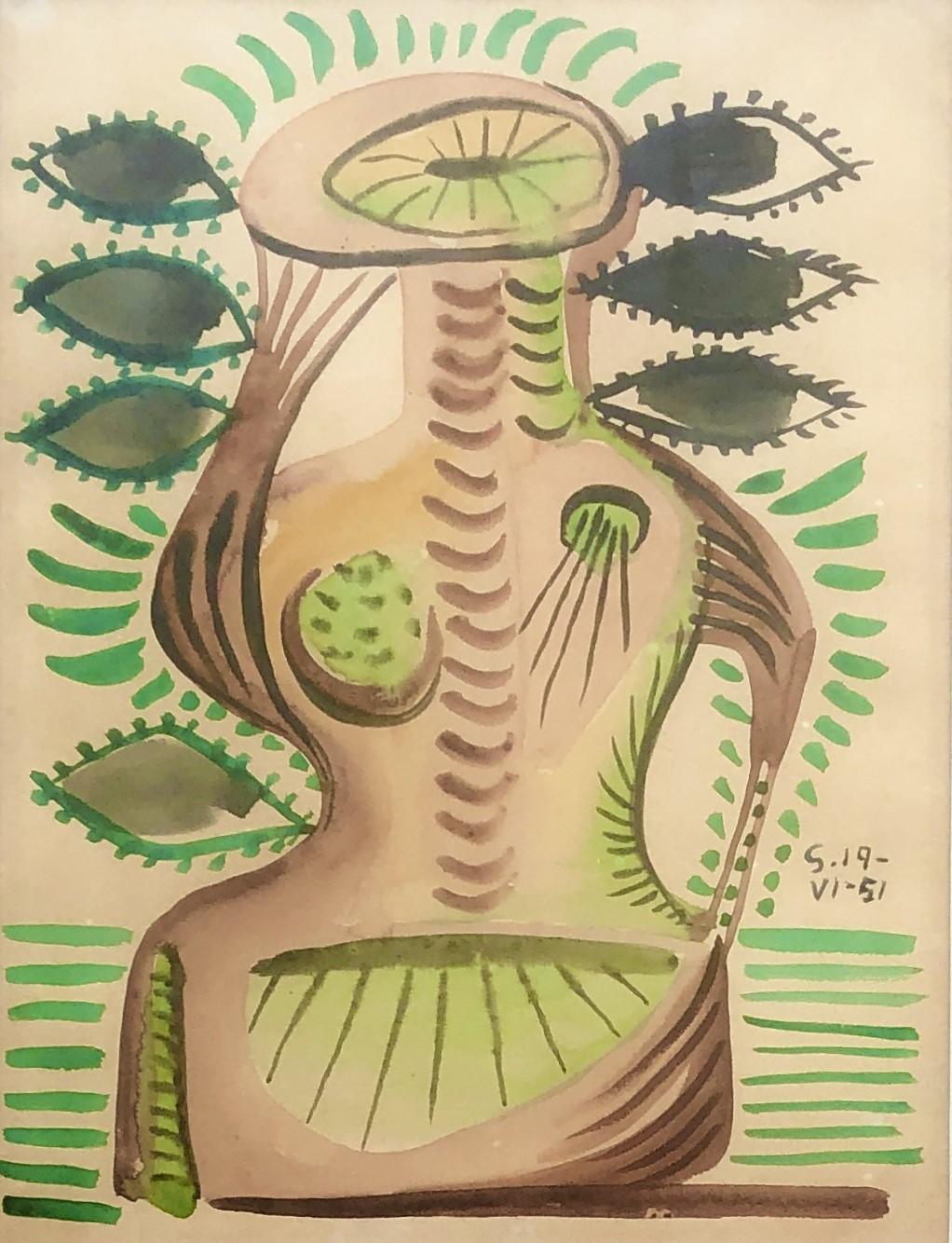 Surreal figure watercolor spanish surrealism