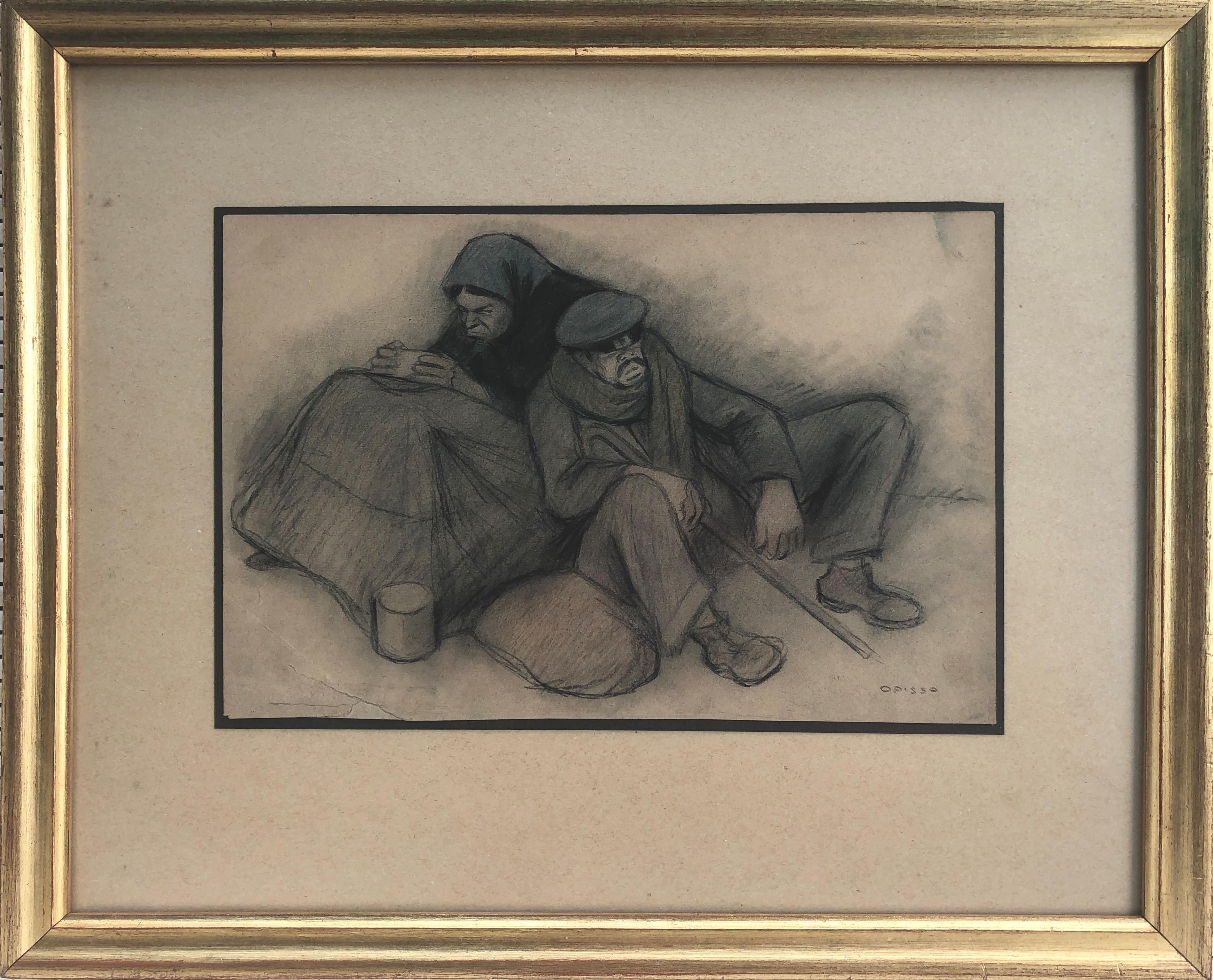 Crayons de couleur « beggars spanish modernism » (quelques mendiants) - Art de Ricard Opisso Sala