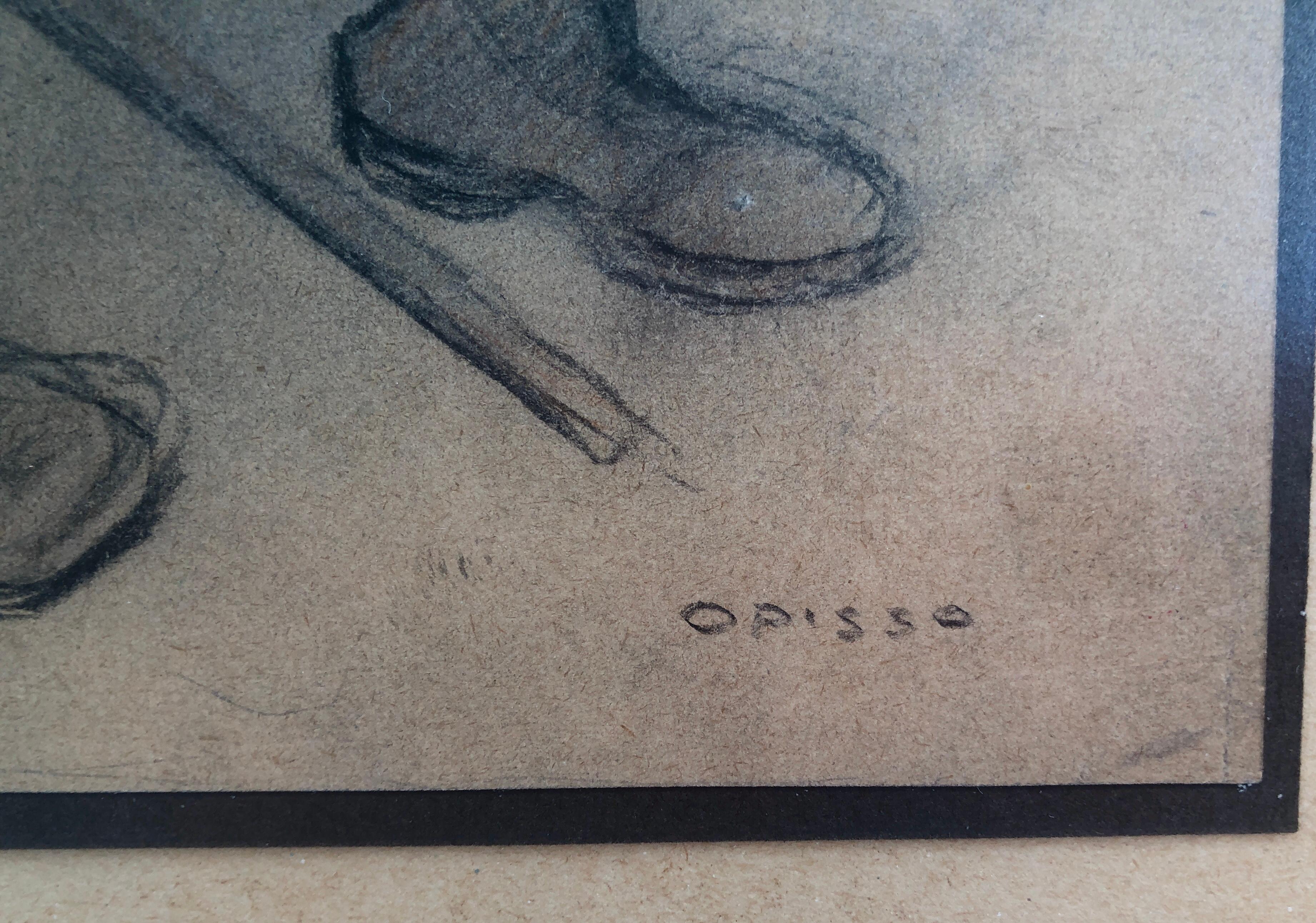 Crayons de couleur « beggars spanish modernism » (quelques mendiants) - Moderne Art par Ricard Opisso Sala