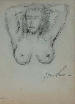 Vintage nude drawing 59 pencil women
