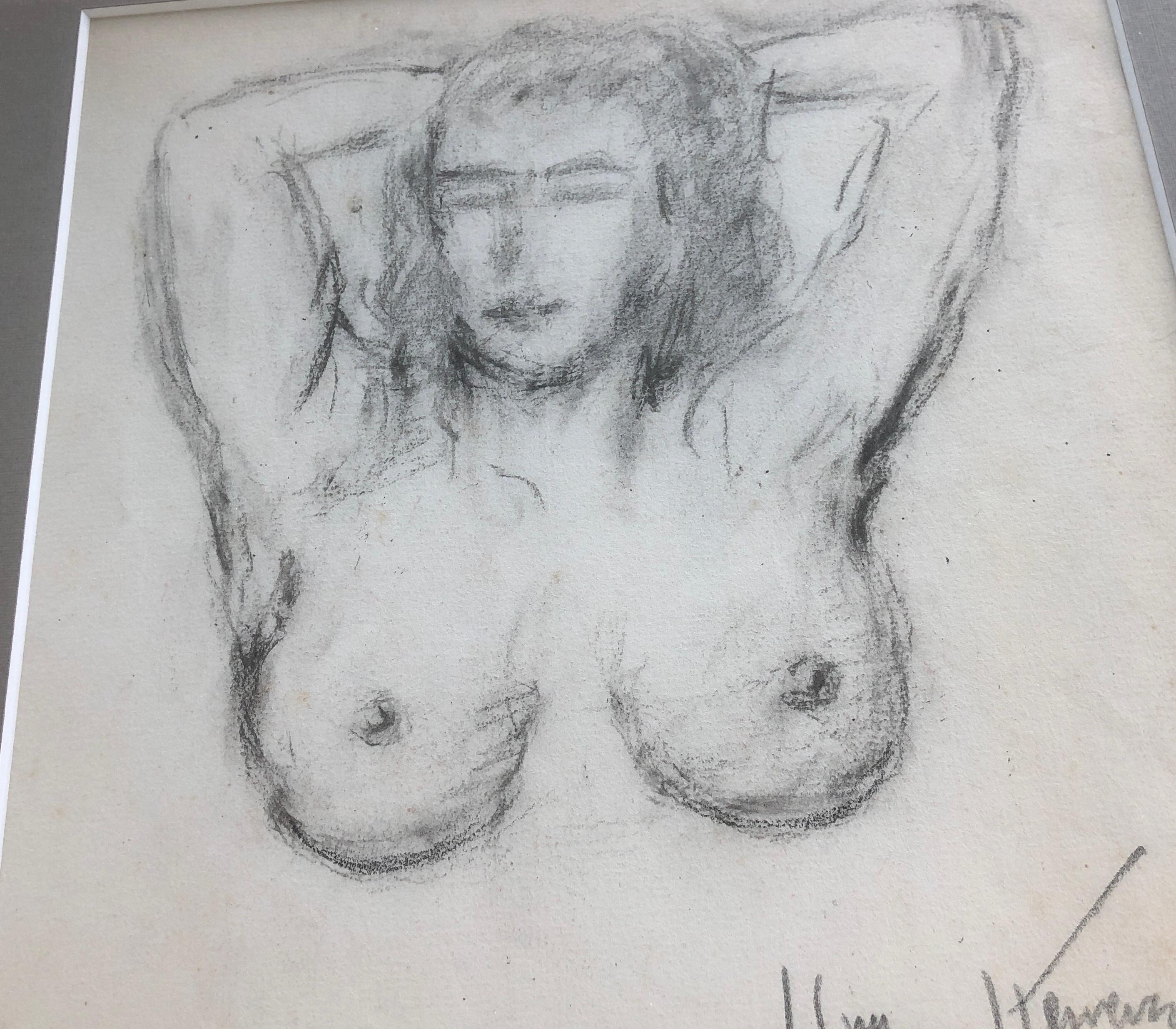 nude drawing 59 pencil women For Sale 1