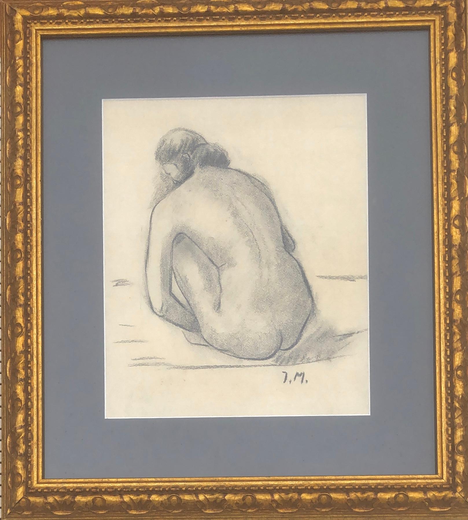 Female nude charcoal drawing - Art by Jaume Mercade