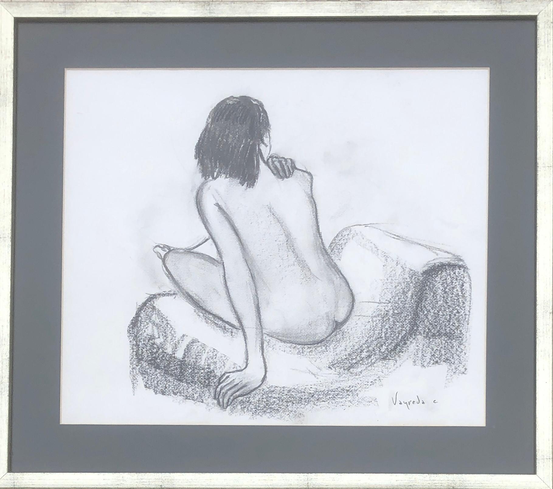 Female nude charcoal drawing - Art by Josep Maria Vayreda Canadell