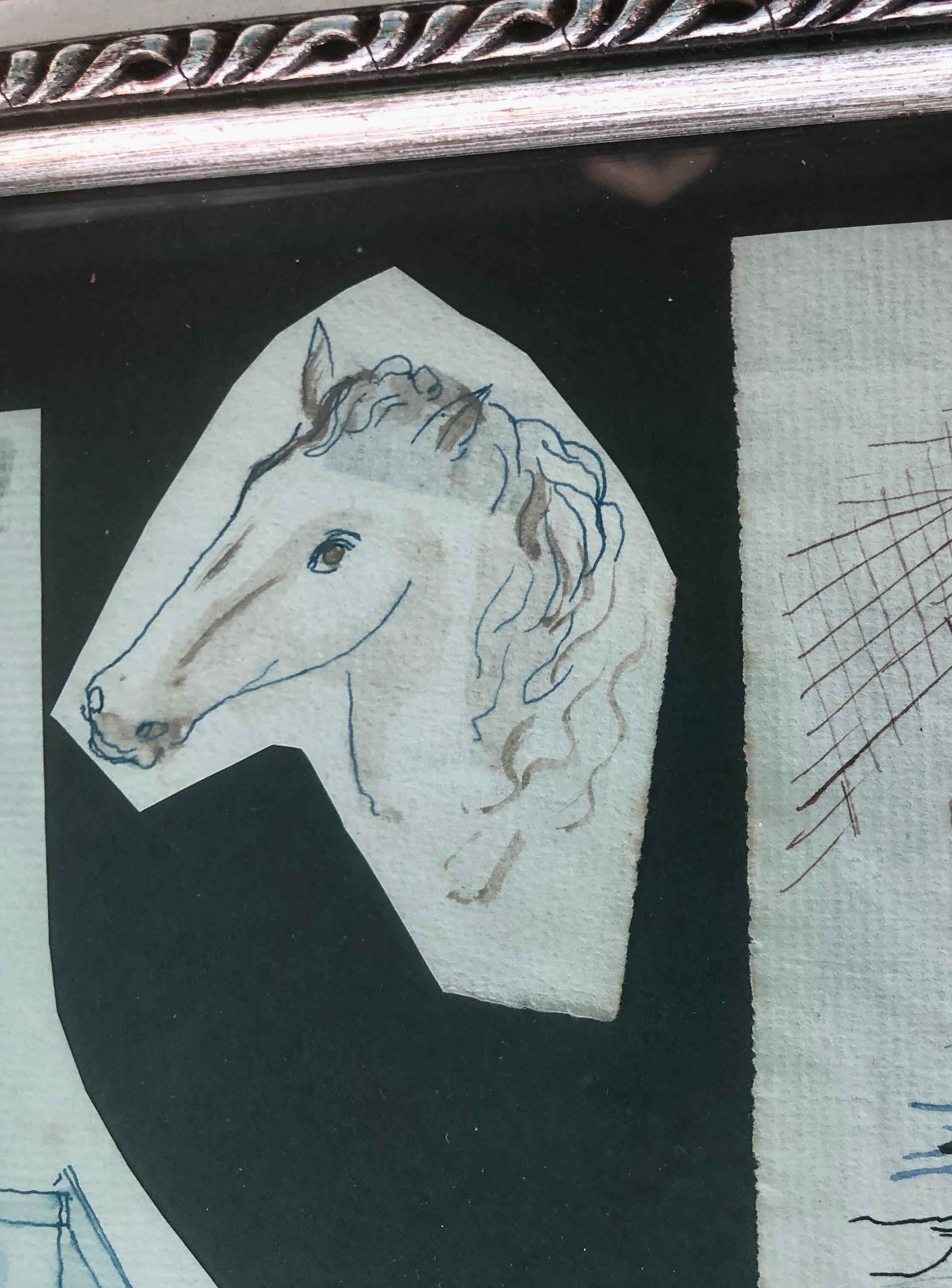 three drawings colored inks horse nude - Beige Nude by Pere Pruna y Ocerans