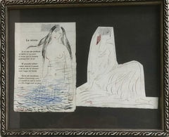 dos dibujos tintas de color desnudo