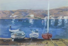 Cadaques Espagne aquarelle paysage marin espagnol mer méditerranée