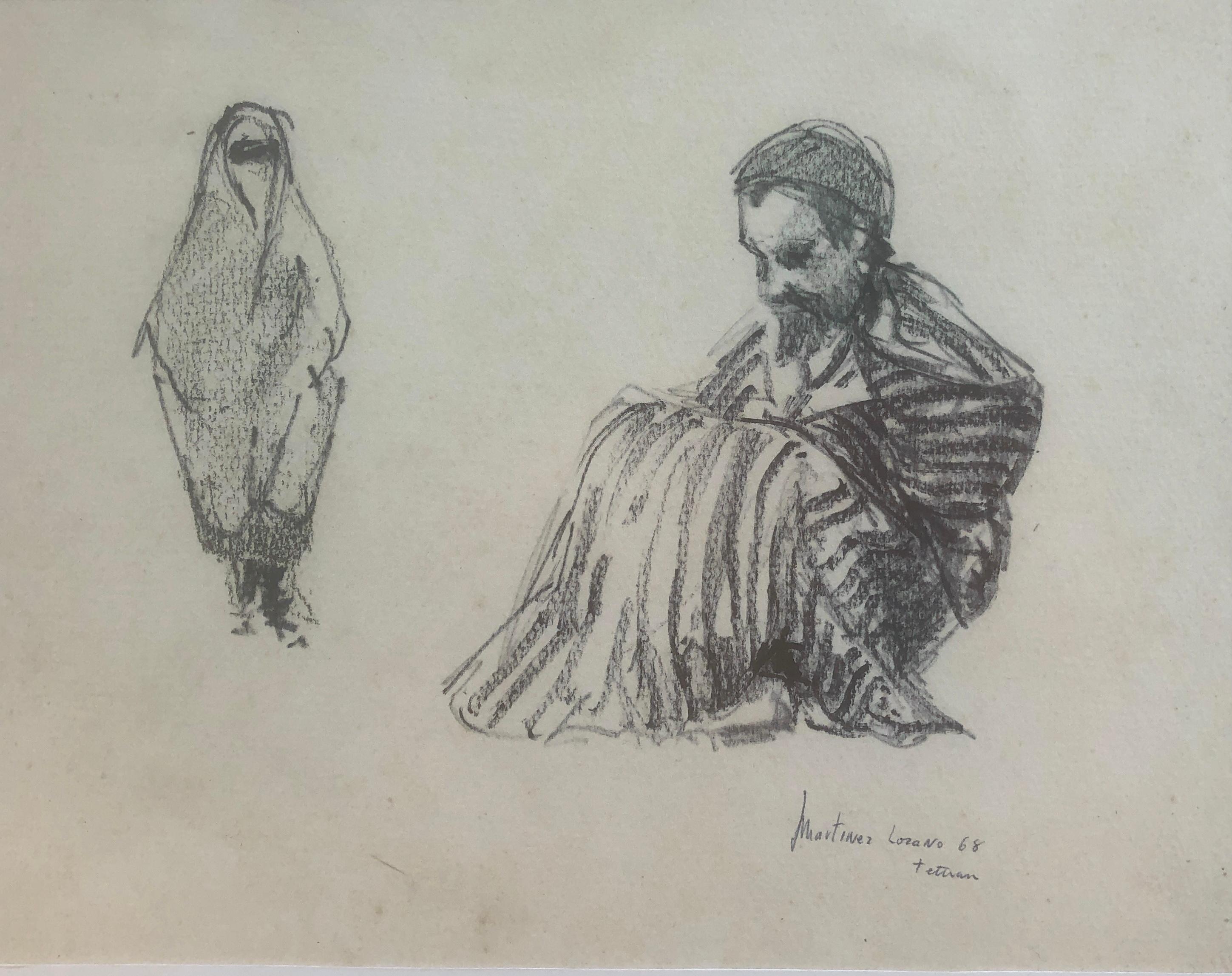Arabs in Tetouan Morocco drawing