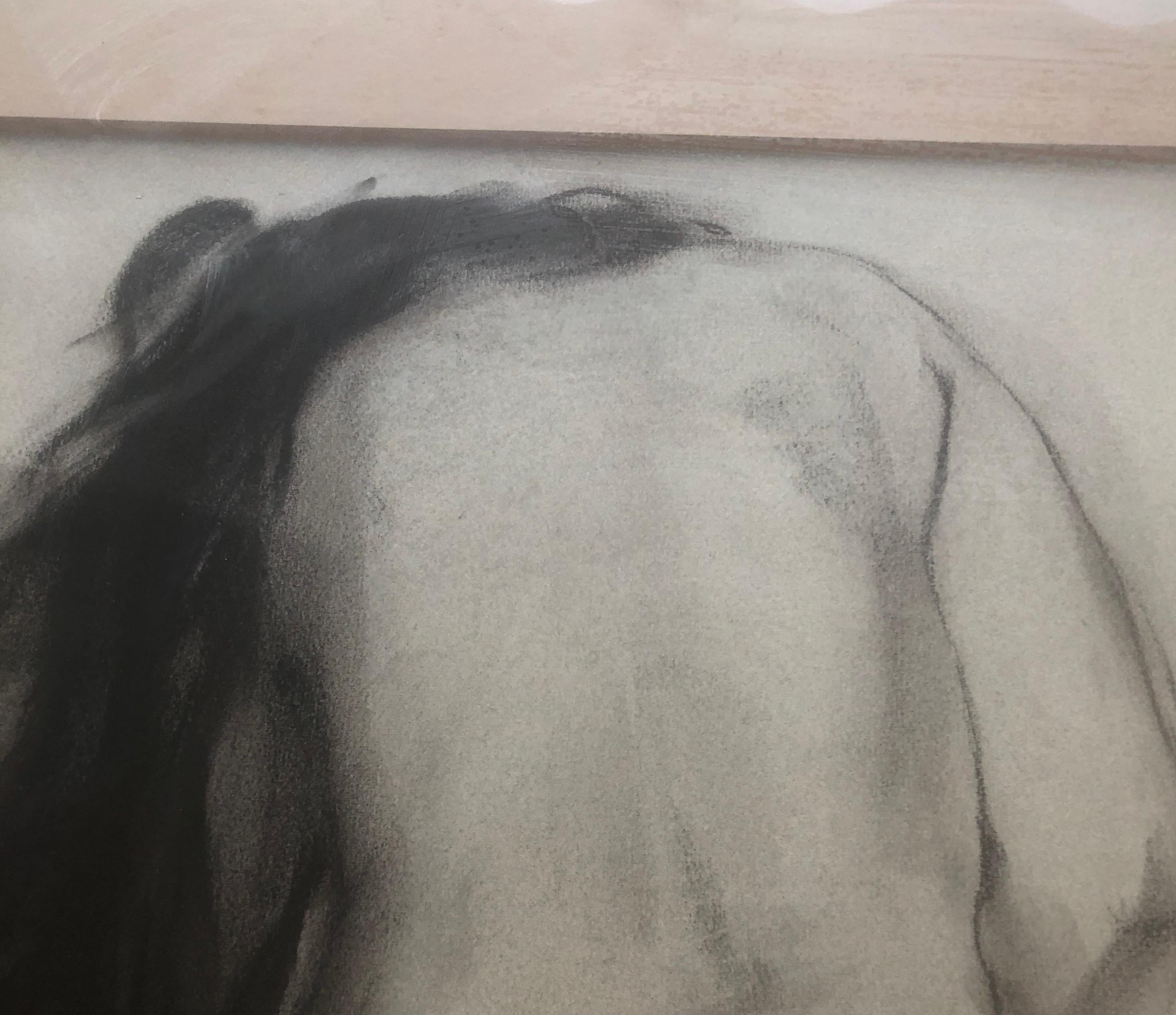 Nude woman charcoal drawing For Sale 2