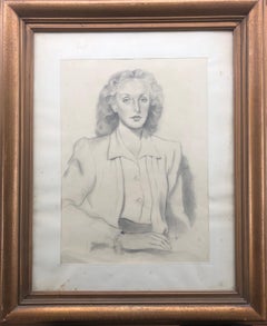 Woman smoking pencil drawing