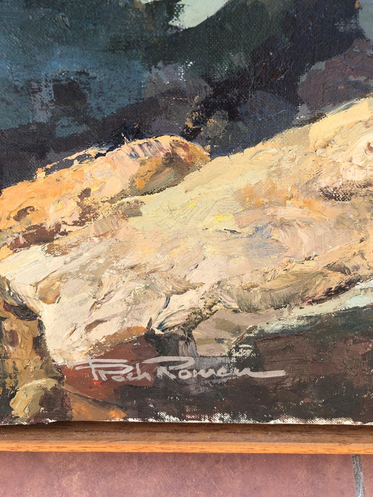 Menorca seascape original oil on canvas painting - Impressionist Painting by Francesc Poch Romeu