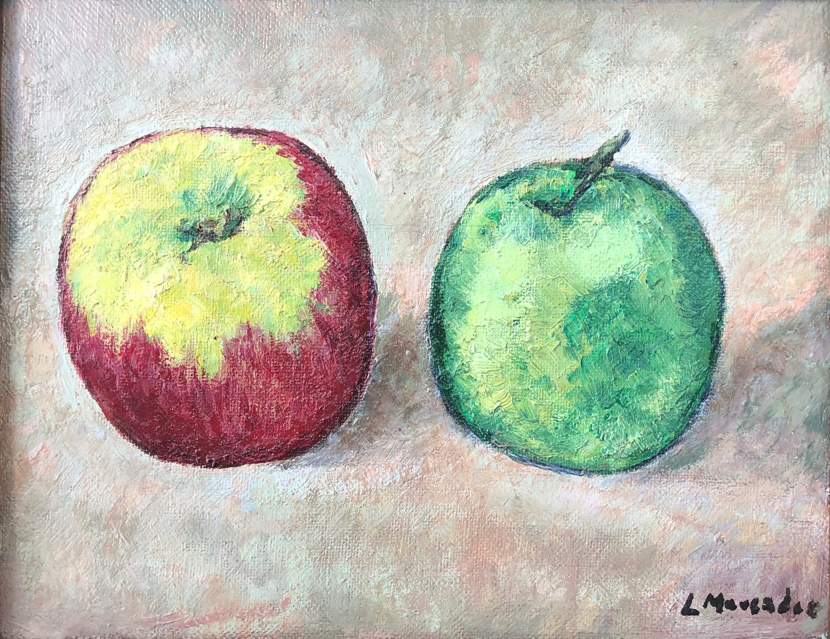 Still-Life Painting Lluis Mercader - Nature morte de fruits, peinture à l'huile sur toile originale