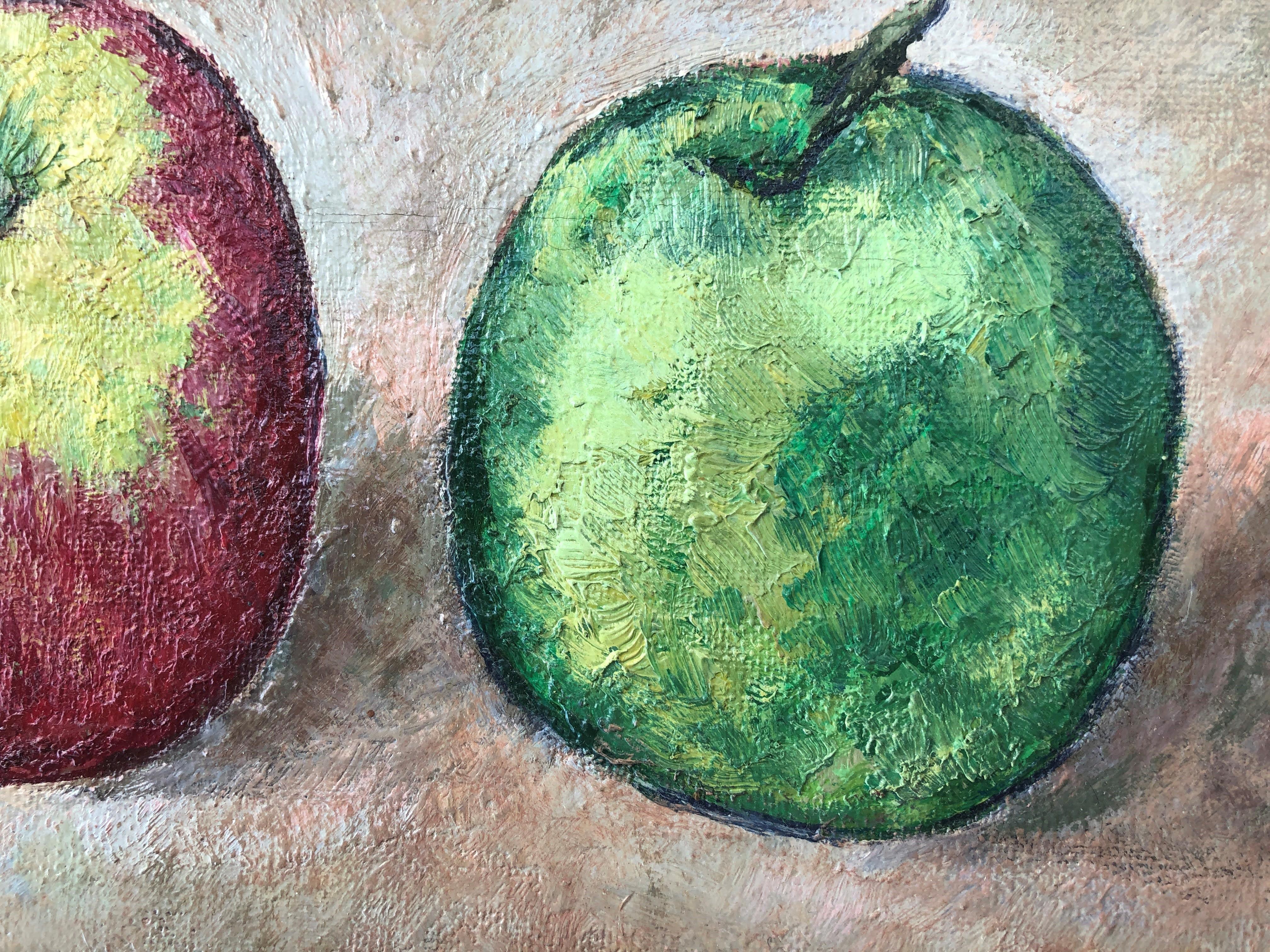 bodegón de frutas pintura original al óleo sobre lienzo - Still-Life Painting Gris de Lluis Mercader