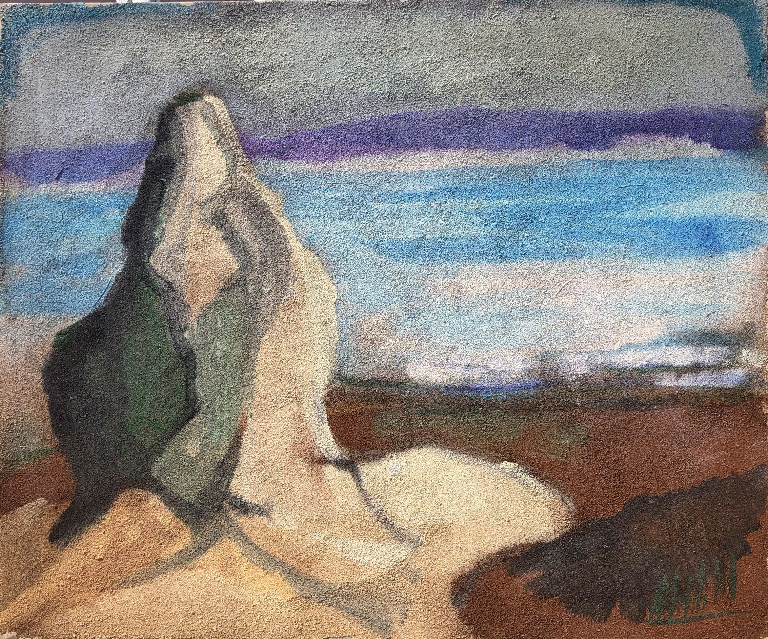 Manuel Capdevila Massana Landscape Painting - Lot's wife original oil and sand on canvas painting landscape