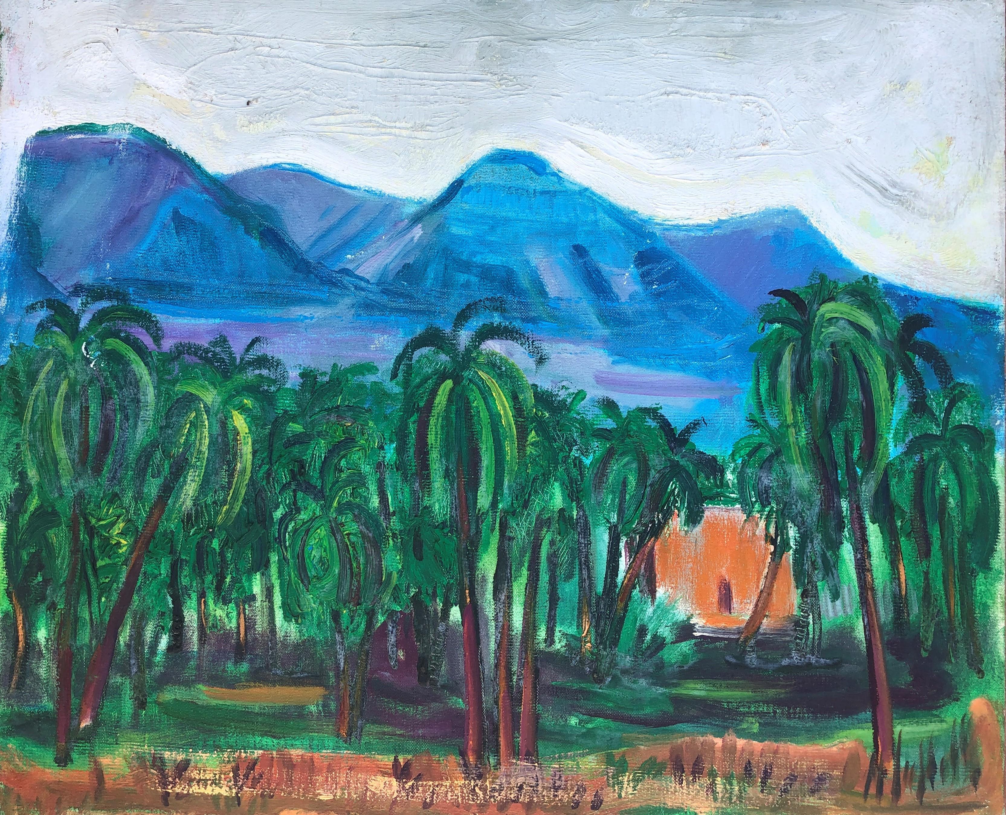 Manuel Capdevila Massana Landscape Painting - Jericho Landscape original oil on canvas painting