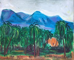 Vintage Jericho Landscape original oil on canvas painting