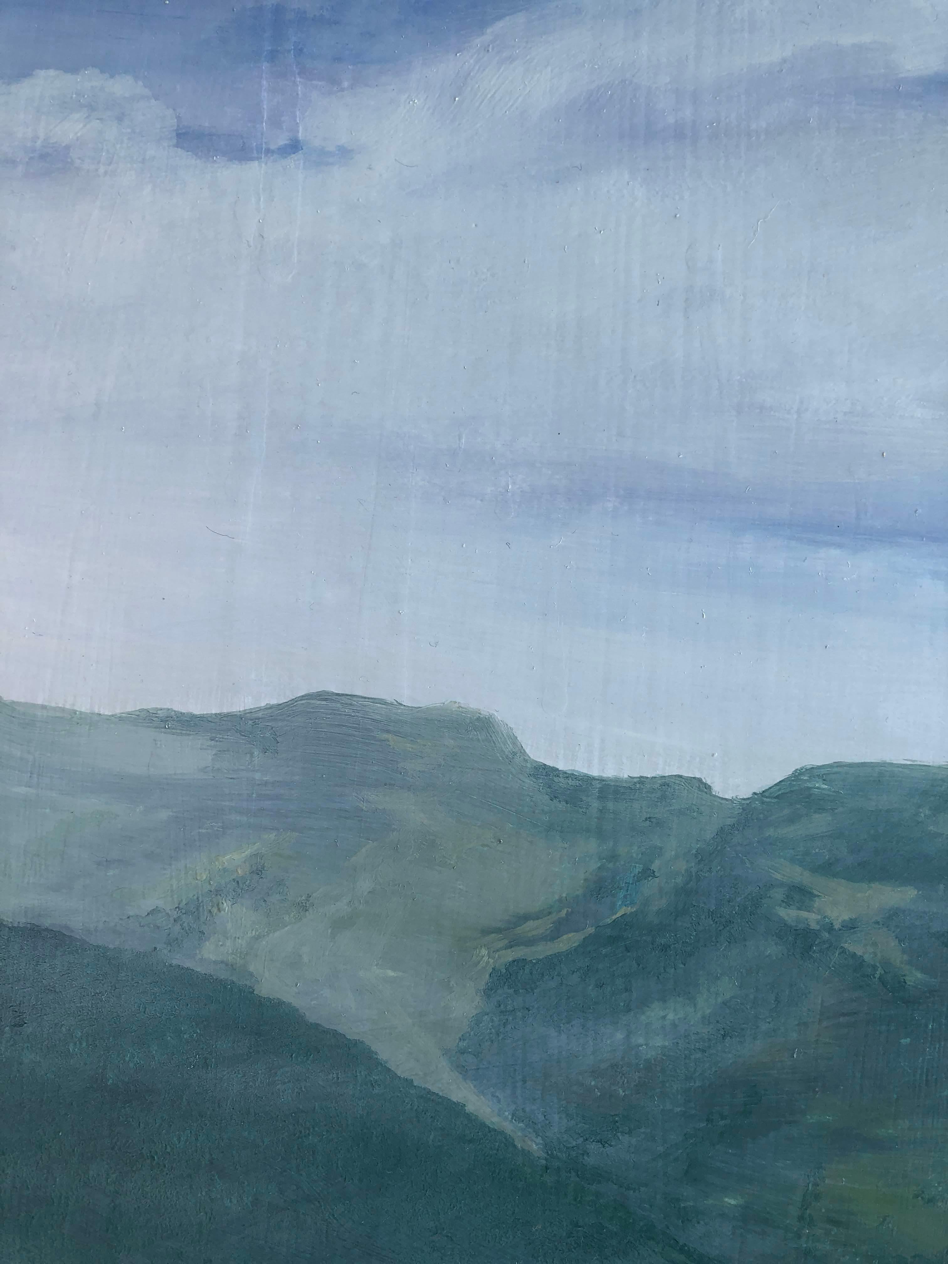 Mountain road Valle de Aran oil on board landscape - Realist Painting by Alberto Biesok