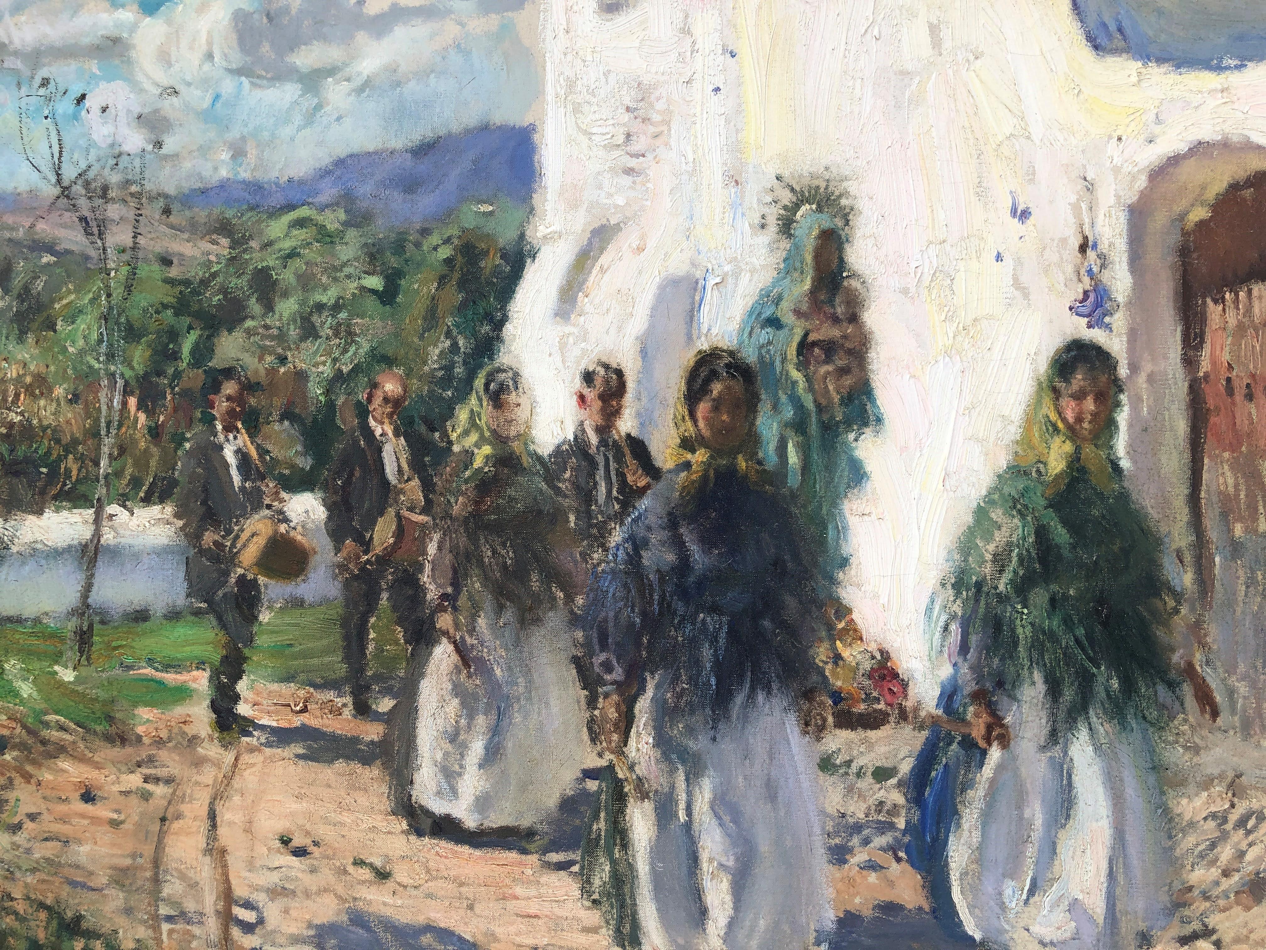 Peinture à l'huile sur toile originale « Ceremony in Ibiza, Espagne » en vente 3