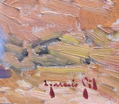 Maternity in Ibiza Beach, Original Oil on Canvas, Landscape Painting