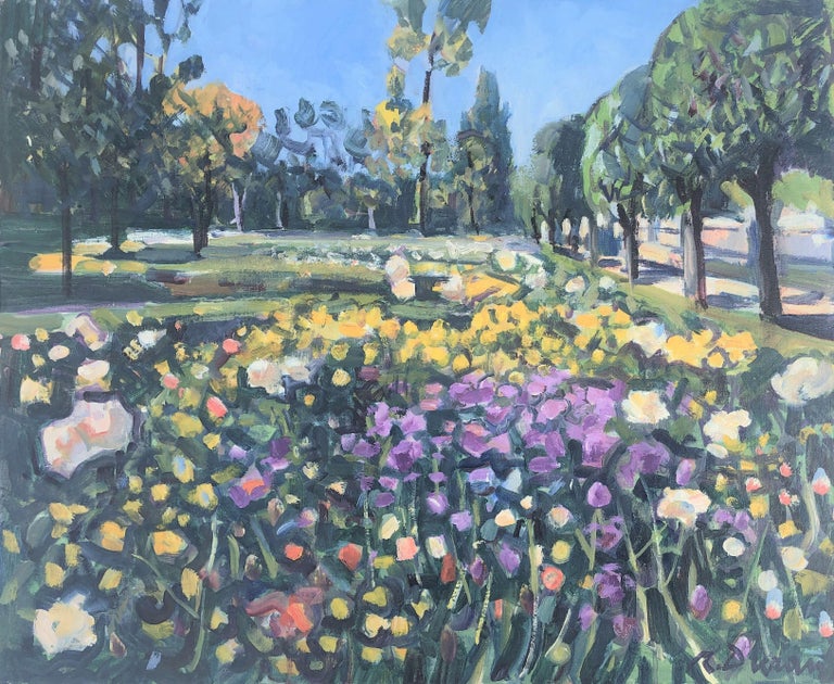 Rafael Duran Benet Landscape Painting - Landscape in spring original oil on canvas painting