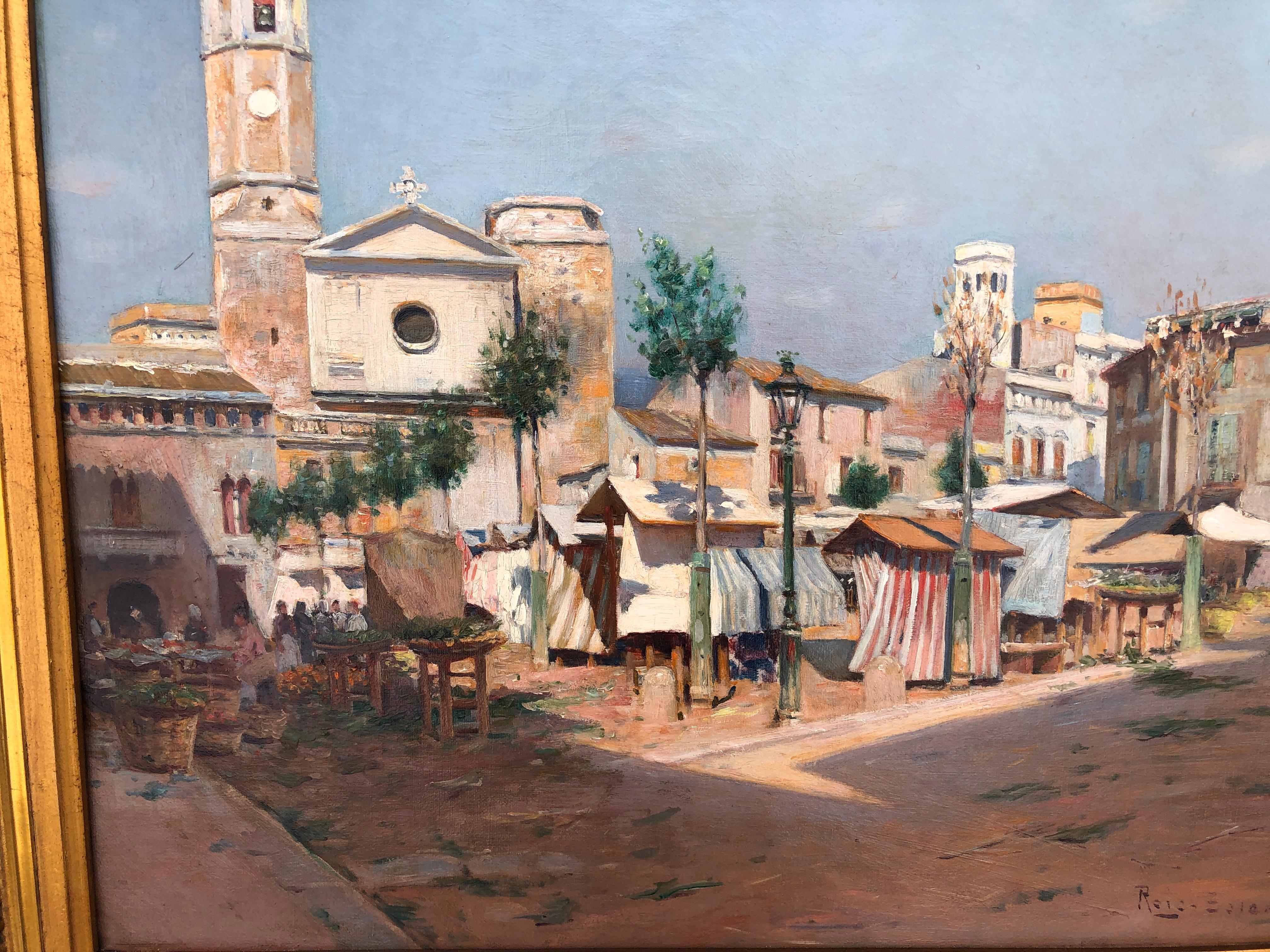 Frame size 65x71 cm.

Trained at the Escuela de Bellas Artes de la Lonja, where he was a disciple of Modesto Urgell, he moved to Paris and Rome to perfect his studies. He was closely linked to Sitges, where he lived since 1881, and started there,