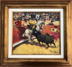 Joaquin Terruella bullfighting scene oil painting
