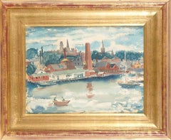 "Gloucester Harbor, Massachusetts, " Austin Mecklem, Industrial WPA Boat Scene