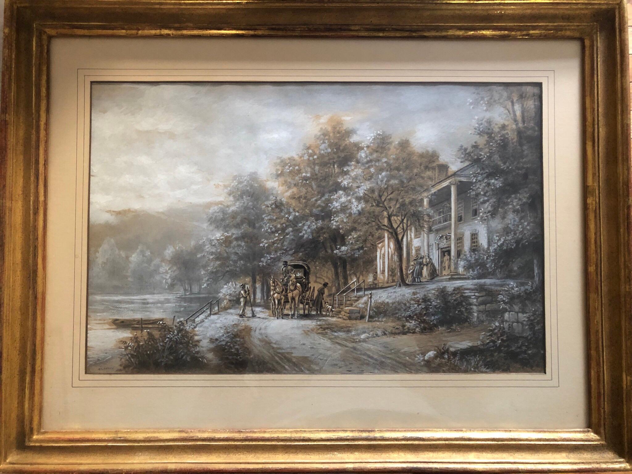 „Ein Besuch in der Pflanzgefäße“, südliche Genreszene des 19. Jahrhunderts – Art von Edward Lamson Henry