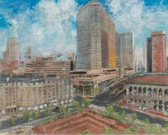 "Copley Square:: Boston":: Kamil Kubik - Scène de rue de paysage urbain du Massachusetts