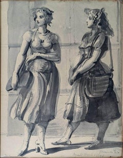 "Two Women Walking, Granville, New York," Reginald Marsh, American Modernism