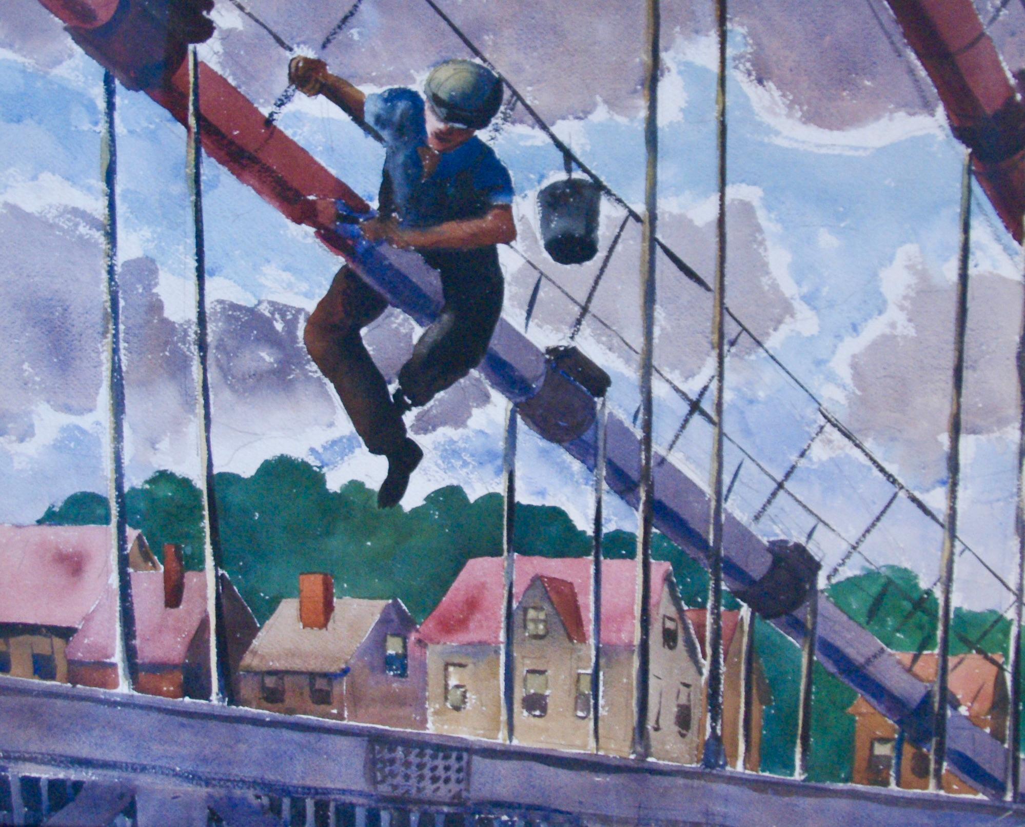 Bridge Painter WPA American Modernism Mid 20th-Century Realism Industrial Worker