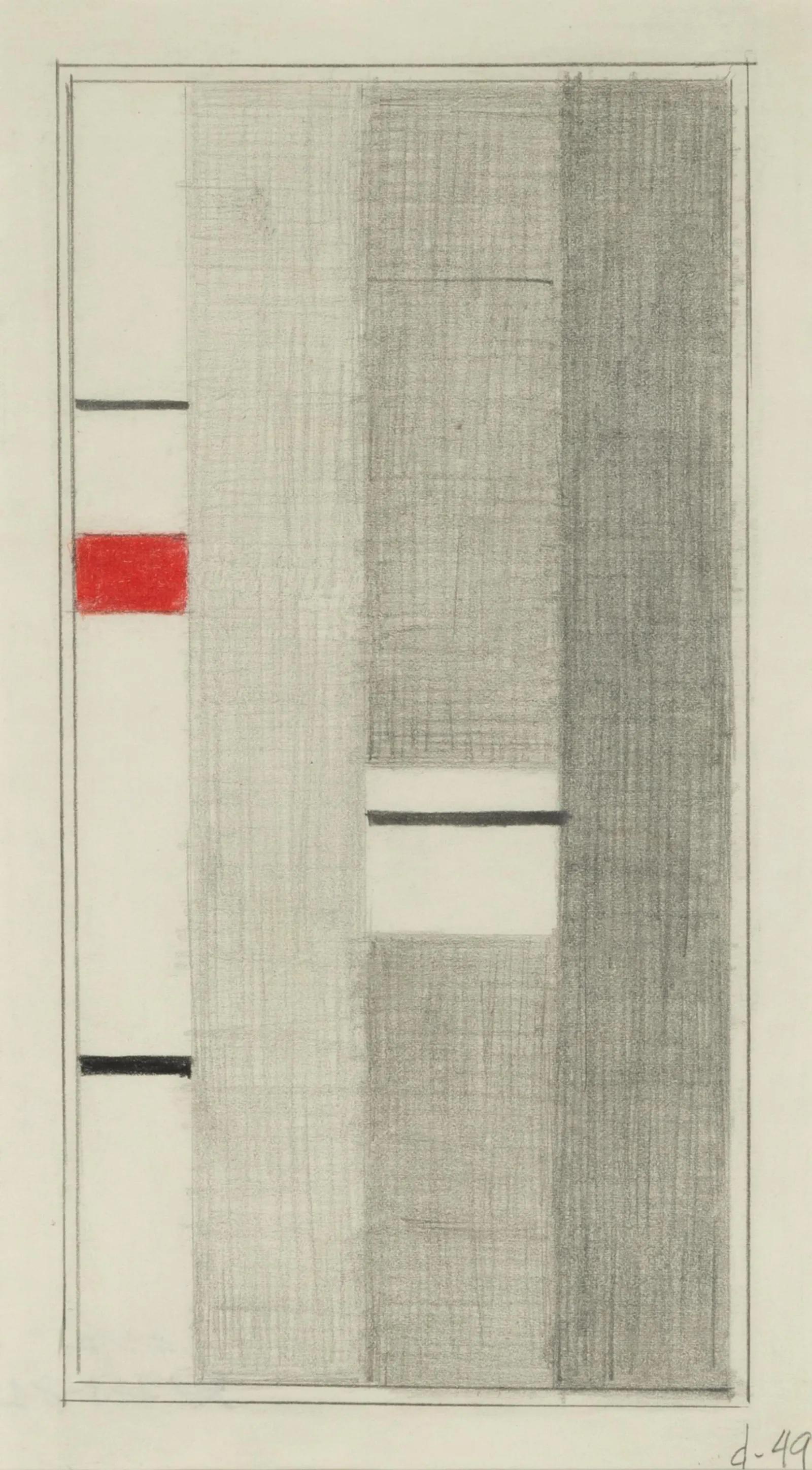 Burgoyne Diller Abstract Drawing – „Second Theme“ 1949 Abstraktes geometrisches, nicht-objektives Hartkante aus der Mitte des 20. Jahrhunderts