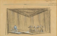 ""Katze auf einem heißen Zinnofen" Original Broadway-Set Design Mitte des 20. Jahrhunderts Amerikanisch 