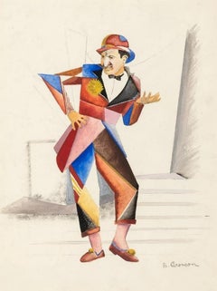 Yiddish Theatre Cubist Costume Design 1924 Deco Color Field Modernism Broadway