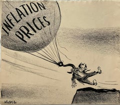 WPA Social Realism American Scene Political Cartoon Depression Era Mid-Century