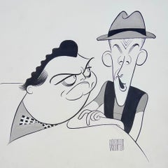 Honeymooners Classic TV Emmy Awards Caricature Jackie Gleason Art Carney Drawing