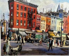 Greenwich Village NYC WPA Mid 20th Century American Scene Ashcan Modern Realism