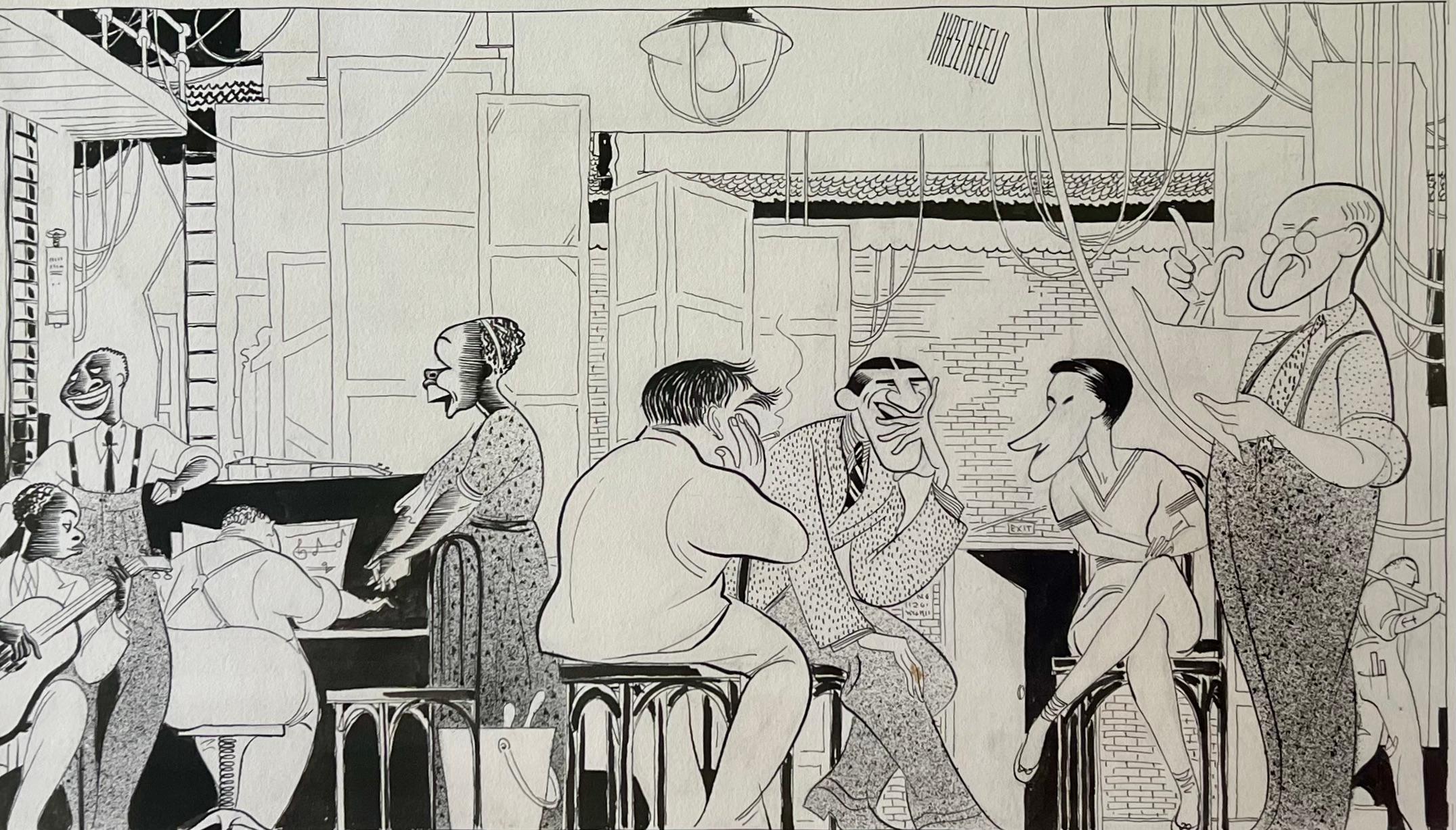Albert Al Hirschfeld Interior Art - "At Home Abroad" 1935 Broadway Play NY Times Published Illustration 20th Century