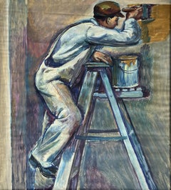 "Painter" 20th Century American Scene Social Realism Working Man Modern WPA Era