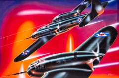 Airacuda-Kampfflugzeuge Art Deco Machin Age 20. Jahrhundert Amerikanische Moderne