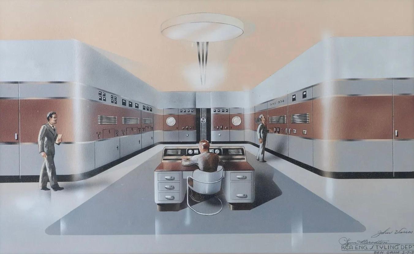 RCA Design Art Deco Streamline Mid Century Modern Scene American Architectural
