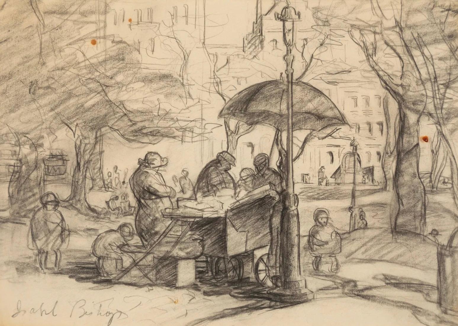 Figurative Art de Isabel Bishop - NYC Park Scene Escena Americana Realismo Social WPA Mujer Artista Realismo Ashcan