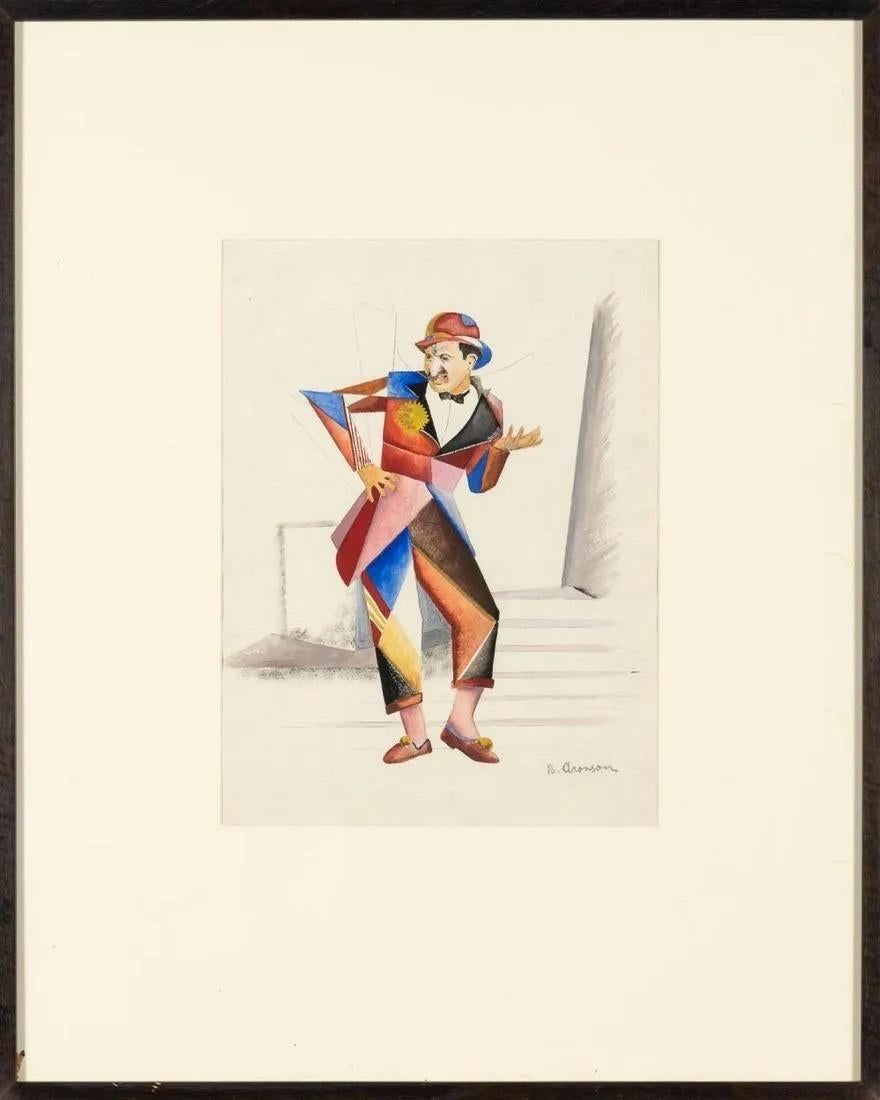 Yiddish Theatre Cubist Costume Design 1924 Deco Color Field Modernism Broadway - Art by Boris Aronson
