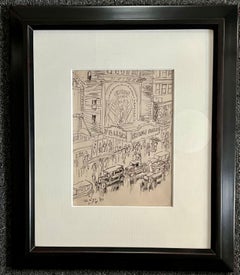 42nd Street NYC 1923 Deco WPA Ashcan American Modern Cityscape Realism Broadway