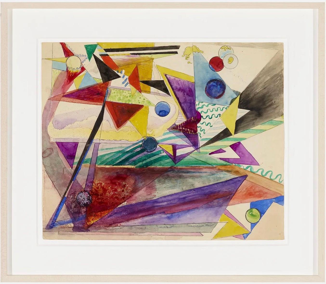Œuvre abstraite et non objectif sur papier - Dessin d'une artiste de Guggenheim représentant une femme, années 1940 - Art de Hilla Rebay von Ehrenwiesen