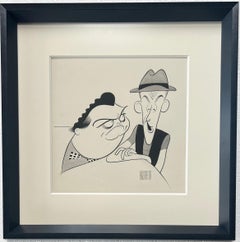Honeymooners Classic TV Emmy Awards Caricature Jackie Gleason Art Carney Drawing